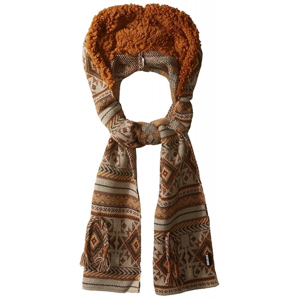 Muk Luks Women's Safari Fair Isle Hooded Scarf - Brown - CX125VWST3D