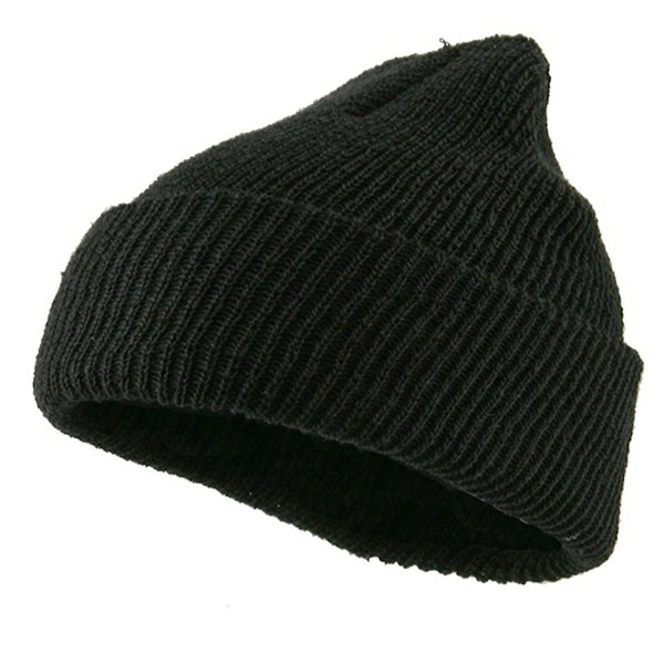 Artex Military Wool Cuff Beanie - Black - C0112WHU1HX