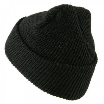 Military Wool Cuff Beanie Black