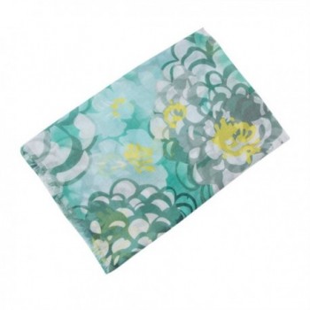 GERINLY Spring Scarf Wrap Enchanting Petals Women Lightweight Shawls - Green - CW18C3UC845