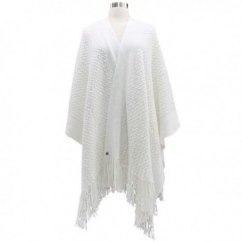 Metallic Knit Shawl Wrap - Ivory - CK11O64GWOV