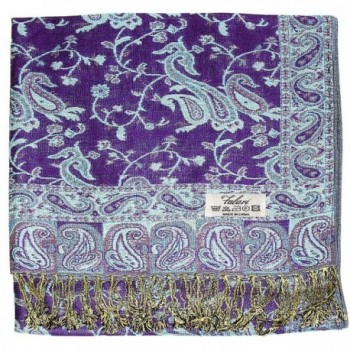 Falari Womens Pashmina Purple Turquoise