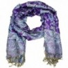 Falari Womens Pashmina Purple Turquoise in Fashion Scarves