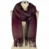 Ninovino Women's Fashion Long Shawl Tassels Soft Plaid Winter Blanket Scarf - Red - CL187R2C82E