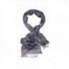 Ladies Pashmina Shawl Paisley Scarf Wrap With Fringe Fashion Scarves For Women (navy blue- iron gray) - CV12N2Q4IWW
