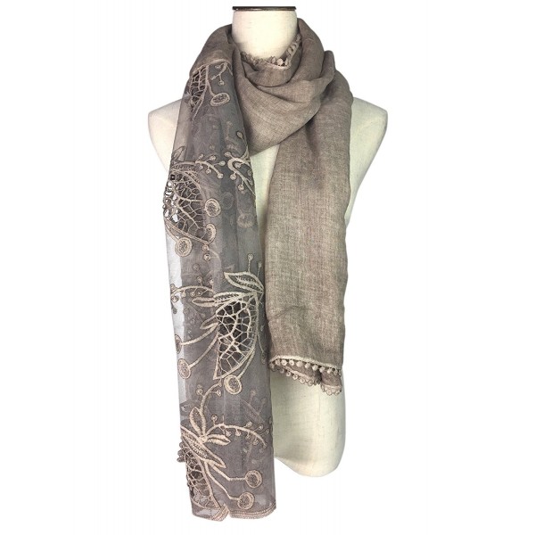 YOUR SMILE Women Lace Stylish Warm Blanket Scarf Gorgeous Wrap Shawl - Khaki - CG186HWWGYS