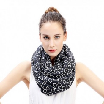 Lina & Lily Sunglasses Print Women's Infinity Scarf Lightweight - Dark Gray - C518482HXKK