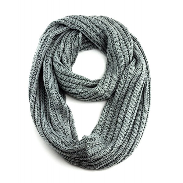 NYFASHION101 Soft Warm Chunky Cable Knit Infinity Loop Scarf - Natural Grey - CD11O08I741