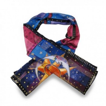 Laurel Burch Celestial Sun and Moon Classic Silk Scarf - CF11JU5WTJ3