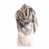 Women's Cozy Tartan Scarf Wrap Shawl Neck Stole Warm Plaid Checked Pashmina - light brown beige - C2186L8RCE3