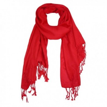 CTM Women's Classic Pashmina Shawl Wraps - Red - CT113CGR0RH