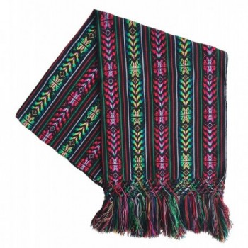 Mexican Handmade Colorful Rebozo Shawl - Black - CI187R2HDCR