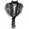 Silver Fever Elegant Vintage Skinny Lace Scarf - Black - CP12F6S0EIP