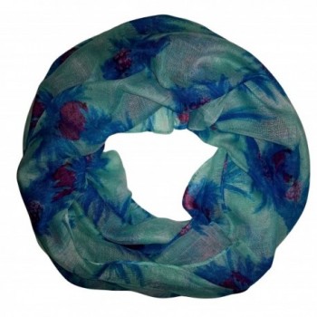 Lunar Lily Tropical Pineapple Infinity Loop Scarf - Blue - CE11XJTX80P