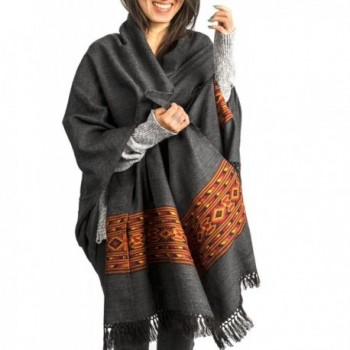 Kullu Handloom Wool Shawl Large Wrap Scarf Throw Woolen Blanket Grey Handmade - CZ12IWHMFDT