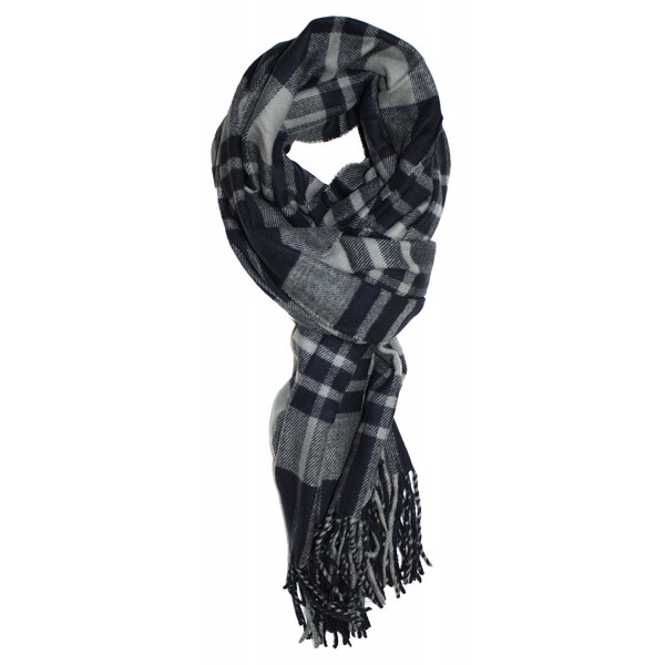 Ted and Jack - Jack's Classic Oversized Cashmere Feel Tartan Plaid Wrap/Scarf - Grey Classic - CH188DUGDWL