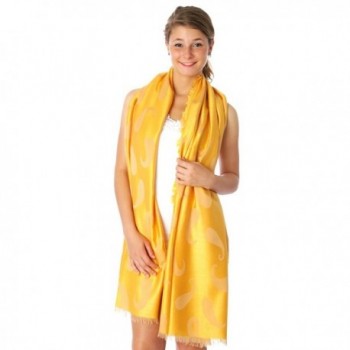 SERENITA Reversible paisley pashmina Yellow