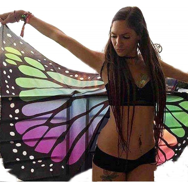 USANDY Womens Printing Butterfly Wings Beach Shawl Scarves Cosplay Costume - 70.8”x 25.59” Multicolor1 - CB187XZ6KW5