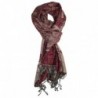 Ted and Jack - Luxe Butterfly Patterned Reversible Pashmina - Burgundy - CR187ZN8U5Q
