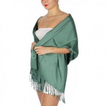 SERENITA Large Soft Silky High Density Pashmina Shawl Wrap Scarf - Forest Green - CP12ODWAQA3