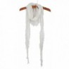 YYSTAR Women's Long Slim Tassel Cotton Neck Scarf Soft Knit Wrap White - CA11VYKDP27