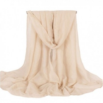 Nanxson(TM) Lady/Women Voile Fashion Summer Solid Color Scarf/Wrap 18070CM WJW0007 - Beige - C012G7K7ZMT