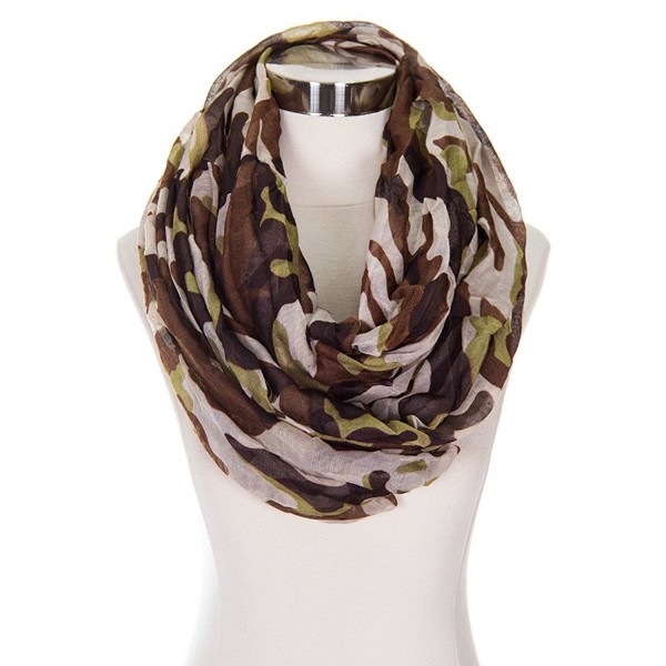 ScarvesMe Fashion Camo Camouflage Military Look Infinity Loop Scarf - Brown - C3124GBWNP5