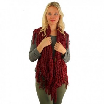 Winter Chenille Tassle Infinity Burgundy