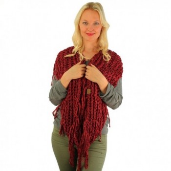 Winter Chenille Tassle Infinity Burgundy in Fashion Scarves