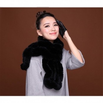 Flower Brim Rabbit Scarf black