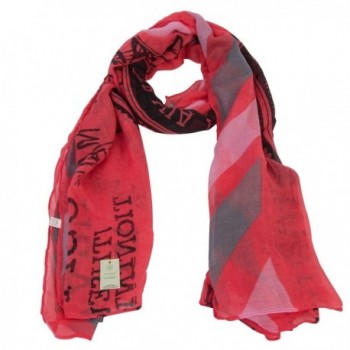 Herebuy - Fashion Letter Printed Scarf Winter Scarves for Women - Red - CE11Q3CG2SP