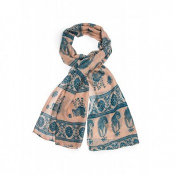 Gaja Shawl- Paisley Indian Elephant Print Scarf- Shawl- Beach Wrap ...