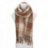 Spikerking Women's Fashion Large Lattice Long Shawl Big Grid Winter Warm Scarf - Beige Plaid - CN12648HY9N