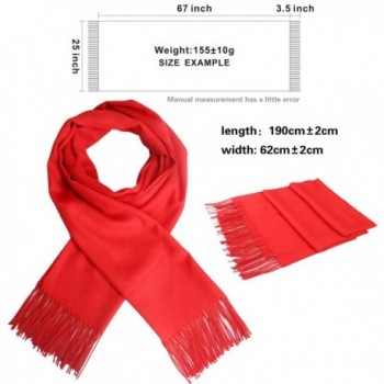 Mysuntown Blanket Pashmina Tassels Soft Red