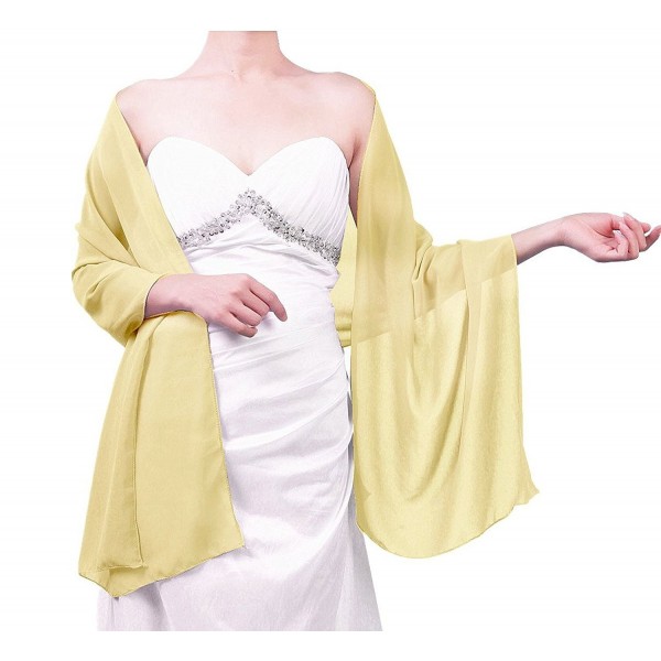 Joy To Life Chiffon Wedding Dress Scarf Shawl Scarves Wrap - Champagne - CQ12EHXLZ29