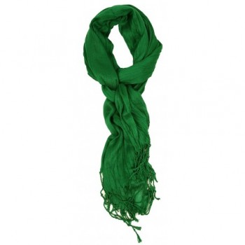 Love Lakeside-Women's Must Have Solid Color Crinkle Scarf - Kelly Green - CB12O6P57NE