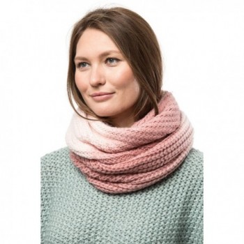 Marino's Women's Cable Knit Infinity Scarves - Fashion Winter Circle Scarf Wrap - Ombré Mauve - CN186DWESDQ