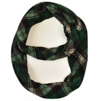 Modadorn Remixed Plaid Infinity Scarf - Plaid Pattern Green - CF12M14OODD