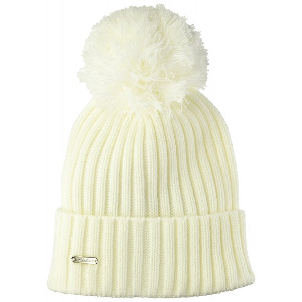 Calvin Klein Women's Pom Pom Beanie Accessory - Cream - CL187372AAY