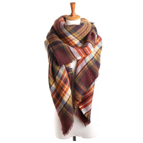 Zando Winter Blanket Oversized Scarves - Coffee Scarves for Women - CJ187I4K8EN