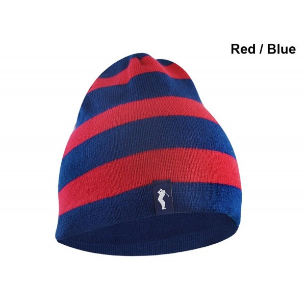 John Daly Golf Reversible Striped Beanie - Blue/Red - CF185MA3TTU