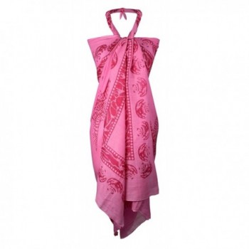 Peach Couture Multi Purpose Hawaiian Scarves Pareo Beach Wraps Sarongs - Pink - CK12L8ZSGVH