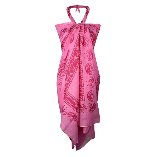 Peach Couture Multi Purpose Hawaiian Scarves Pareo Beach Wraps Sarongs - Pink - CK12L8ZSGVH