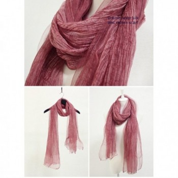 WS Natural Scarf Shawl Scarves - Double Layer Wine Red - C917YWUSHEH