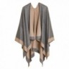 Cardigan Poncho Cape: Women Elegant Cardigan Shawl Wrap Sweater Coat for Winter - Light Gray Beige - CV18775ZYAO