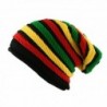 Itzu Oversized Slouch Rasta Stripes Beanie Hat Black Green Yellow Red - C511P4K9B99