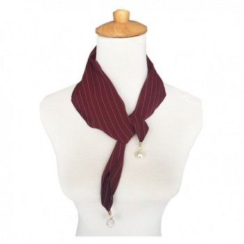 GERINLY Neckerchief - Jewelry Ended Fashion Women Pinstripe Scarf - Wine - CP17YQXD6X4