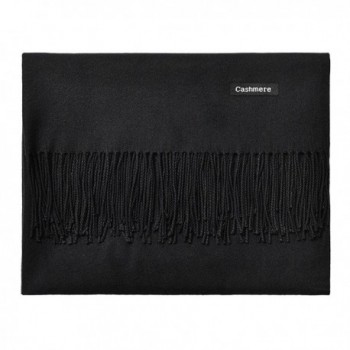 L'vow Women's Soft Cashmere Blend Evening Scarves Pashmina Cape Shawl Wraps Stole - Black - CV1873MS6QG