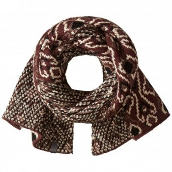 Marc New York Women's Brooklyn Printed Jacquard Oblong Scarf - Merlot/Multi - C71288W4STR