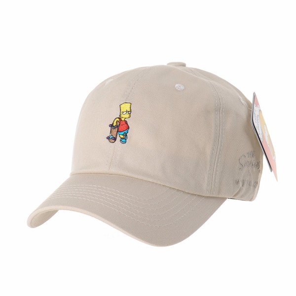 WITHMOONS Simpsons Baseball Skateboard Embroidery - Beige - CY12OCXLYV3